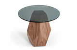 Rackham Modern Walnut & Smoked Glass End Table