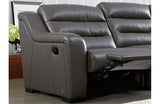 Odele Gray Leather Sectional Sofa Reclining