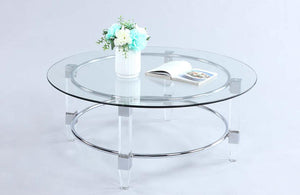 Carly Round Glass Сcocktail Table