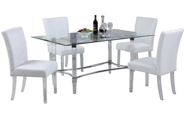 4038 Dining Table Rectangular 5 pc White