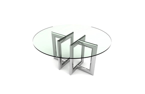 Laina Dining Table Round Base Clear Glass