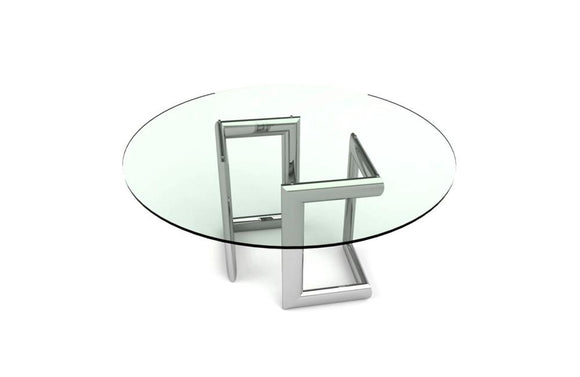 Clara Dining Table Round Base Clear Glass