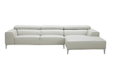 Carina Light Gray Leather Sectional Sofa