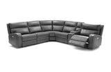Rome Dark Gray Reclining Leather Sectional Sofa