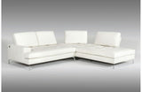 Voyager Modern Leather Sectional Sofa White