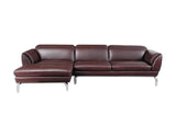 Nicola Brown Leather  Sectional Sofa