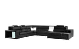 Polaris Contemporary Bonded Leather Sectional Sofa Black