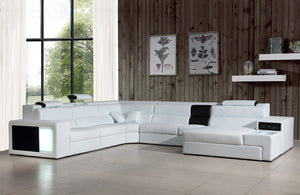 Adelyn Contemporary Bonded Leather Sectional Sofa