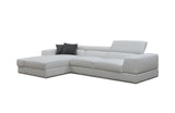 Divani Casa Pella Mini Modern White Bonded Leather Left Facing Sectional Sofa