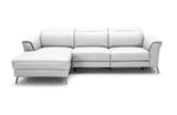 Fatima Modern White Leather Sectional Sofa