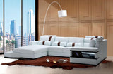 Breanna Contemporary Bonded Leather Sectional Sofa With Light