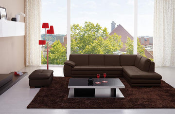 Abilene Brown Leather Sectional Sofa