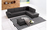 Giuseppe Black Leather Sectional Sofa