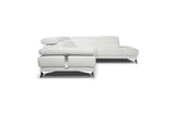 Gael White Leather Sectional Sofa