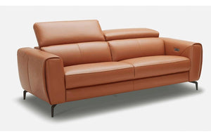 Scuzzo Caramel Reclining Leather Loveseat