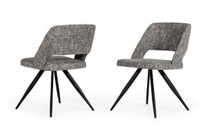 Modrest Palmer Modern Grey Fabric Dining Chair (Set of 2)