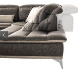Bertucci Italian Modern Grey Fabric Sectional Sofa
