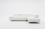 Dante Divani Casa Myst Mini Modern White Eco-Leather Sectional Sofa