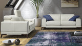 Derrick Italian Modern White & Blue Leather Sofa Set