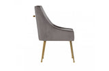 Modrest Castana Modern Grey Velvet & Gold Dining Chair (Set of 2)