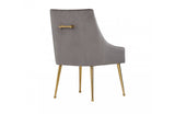 Modrest Castana Modern Grey Velvet & Gold Dining Chair (Set of 2)