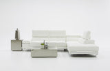 Dante Divani Casa Myst Mini Modern White Eco-Leather Sectional Sofa