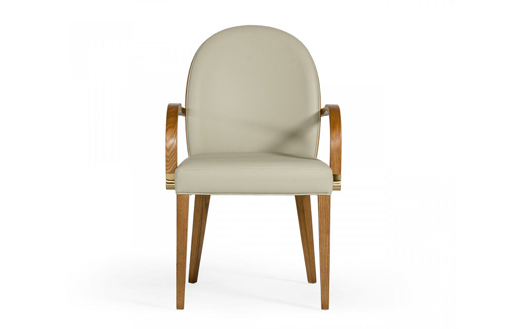 Modrest Rexford Modern Grey & Walnut Dining Armchair
