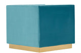 Divani Casa Oneida Modern Blue Velvet Lounge Chair