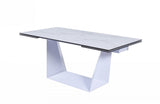 Modrest Baldwin Modern White Ceramic Extendable Dining Table