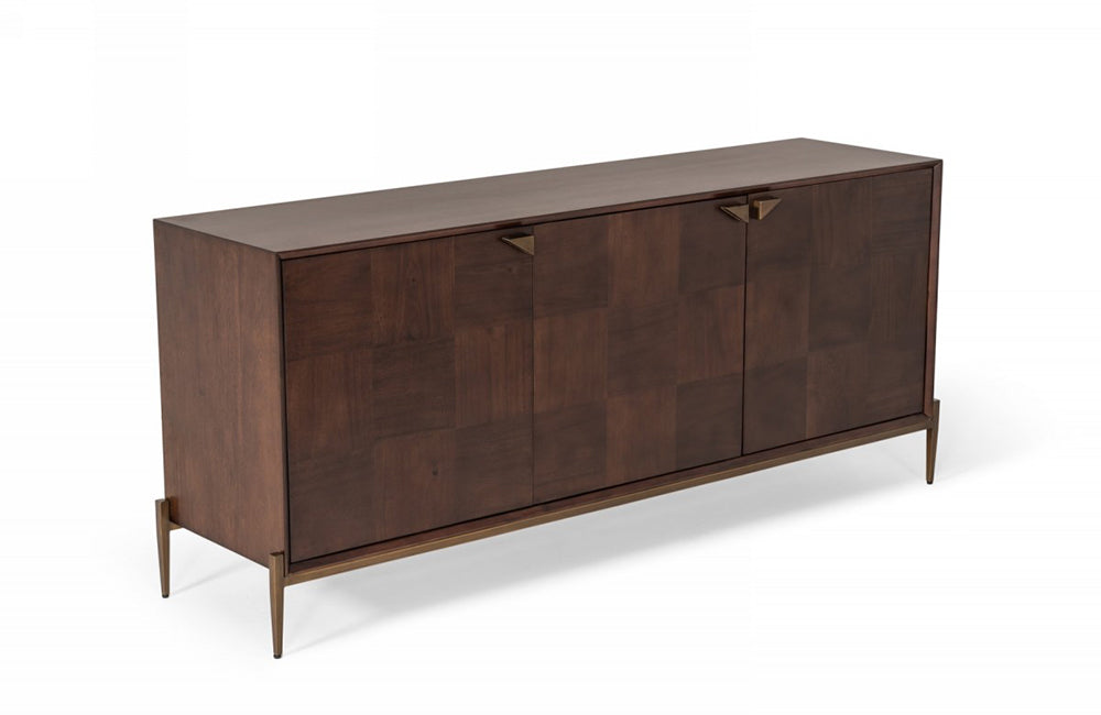 Modrest Shane Modern Acacia & Brass Buffet