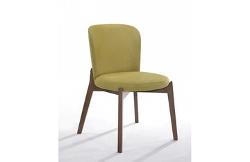 Modrest Boyce Yellow & Walnut Dining Chair (Set of 2)