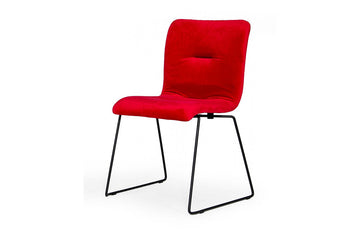 Modrest Yannis Modern Red Fabric Dining Chair (Set of 2)
