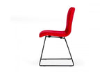 Modrest Yannis Modern Red Fabric Dining Chair (Set of 2)