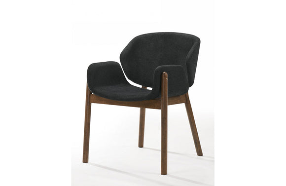 Modrest Jozy Modern Grey & Walnut Dining Chair (Set of 2)