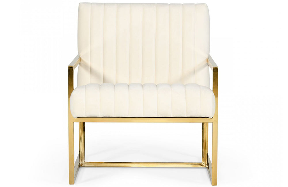 Divani Casa Baylor Modern Off-White Accent Chair