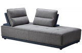 Divani Casa Glendale Modern Blue + Grey Fabric Modular Sectional Sofa
