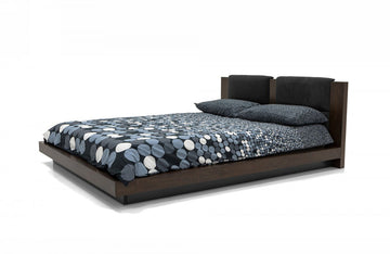 Nova Domus Fantasia Dark Walnut/Dark Grey Bed and Two Nightstands