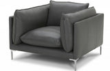 Divani Casa Harvest Modern Grey Full Leather Chair