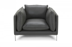 Divani Casa Harvest Modern Grey Full Leather Chair