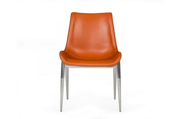 Modrest Holt Modern Cognac Eco-Leather Dining Chair  (Set of 2)