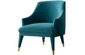 Divani Casa Jenner Modern Aqua Velvet Accent Chair