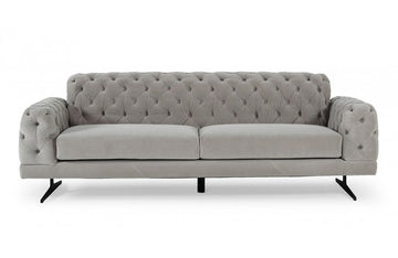 Divani Casa Sepulveda Modern Grey Fabric Sofa