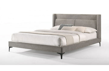 Modrest Paula Mid-Century Grey Upholstered Bed