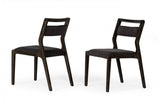 Modrest Roger Mid-century Acacia & Brown Dining Chair (Set of 2)