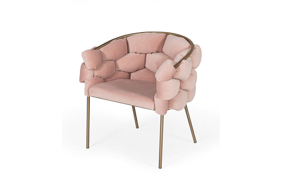 Modrest Debra Modern Pink Fabric Dining Chair