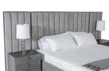 Modrest Buckley Modern Grey & Black Stainless Steel Bed w/ Nightstands