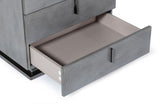 Modrest Buckley Modern Grey & Black Stainless Steel Bed w/ Nightstands