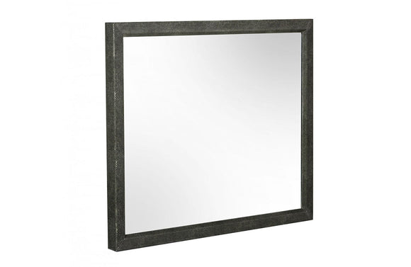 Modrest Howard Modern Shagreen Grey Leatherette Mirror