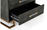 Modrest Howard Modern Shagreen Grey Leatherette & Gold Chest