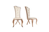 Modrest Bonnie Beige Velvet & Rose Gold Dining Chair (Set of 2)